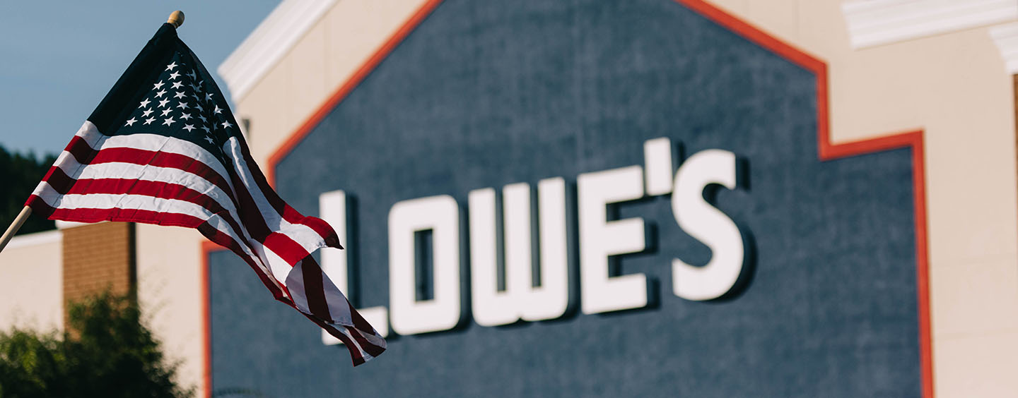 American Flag Lowe's Storefront