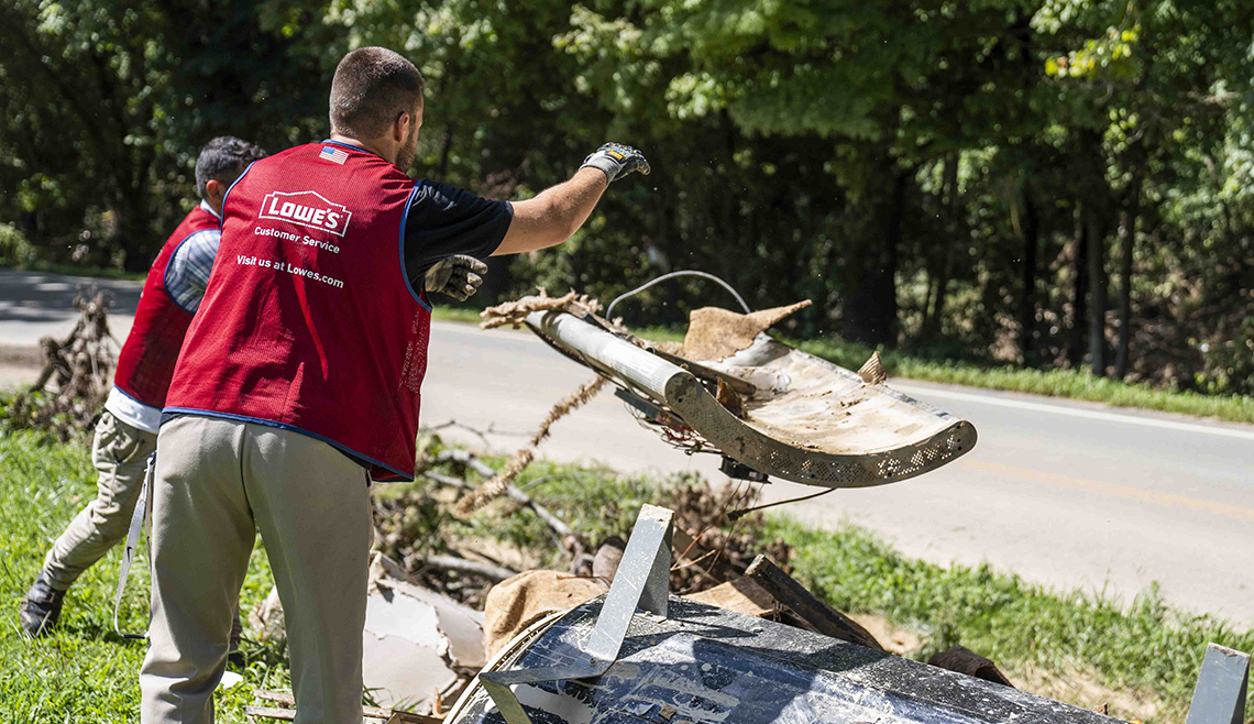Lowe's associates provide disaster relief supplies to Kentucky flood victims