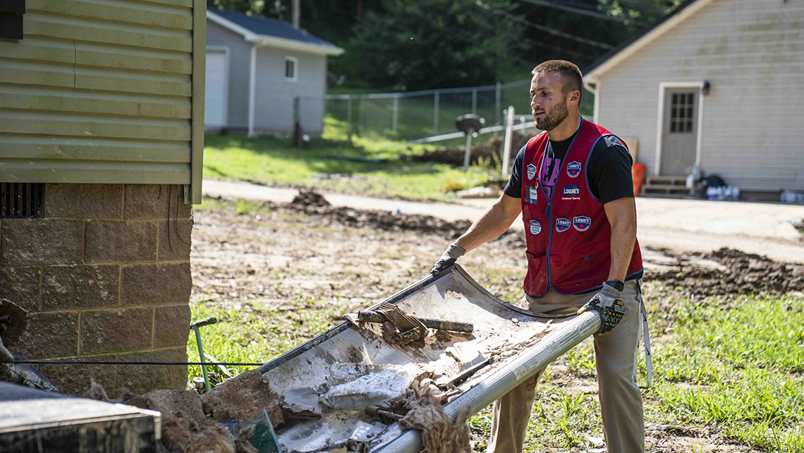 Lowe's associates provide disaster relief supplies to Kentucky flood victims