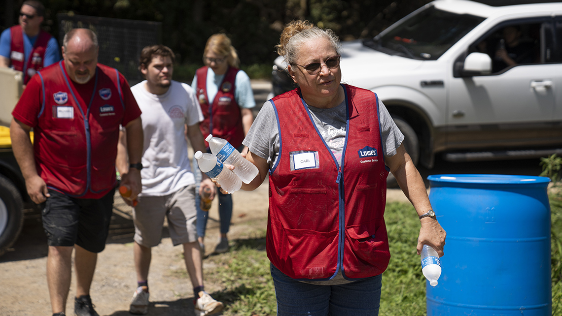 Lowe's associates provide disaster relief supplies to Kentucky flood victims