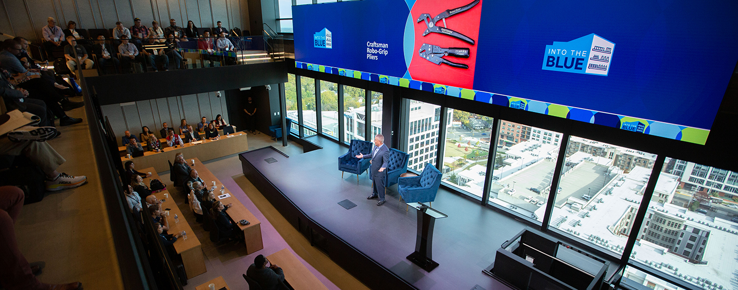 Bill Boltz on stage at Lowe's Tech Hub