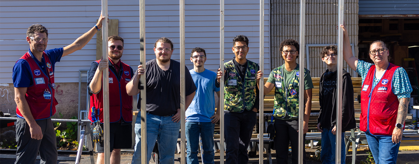 Lowe's associates alongside skilled trades students