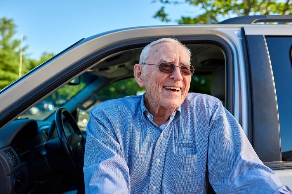 Bob adams arriving at work