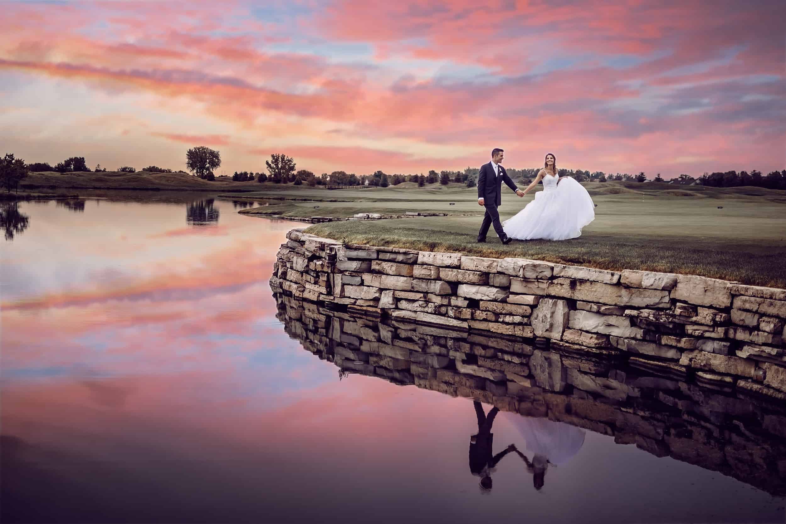 wedding couple takes photos at lowes hardware due to rain42