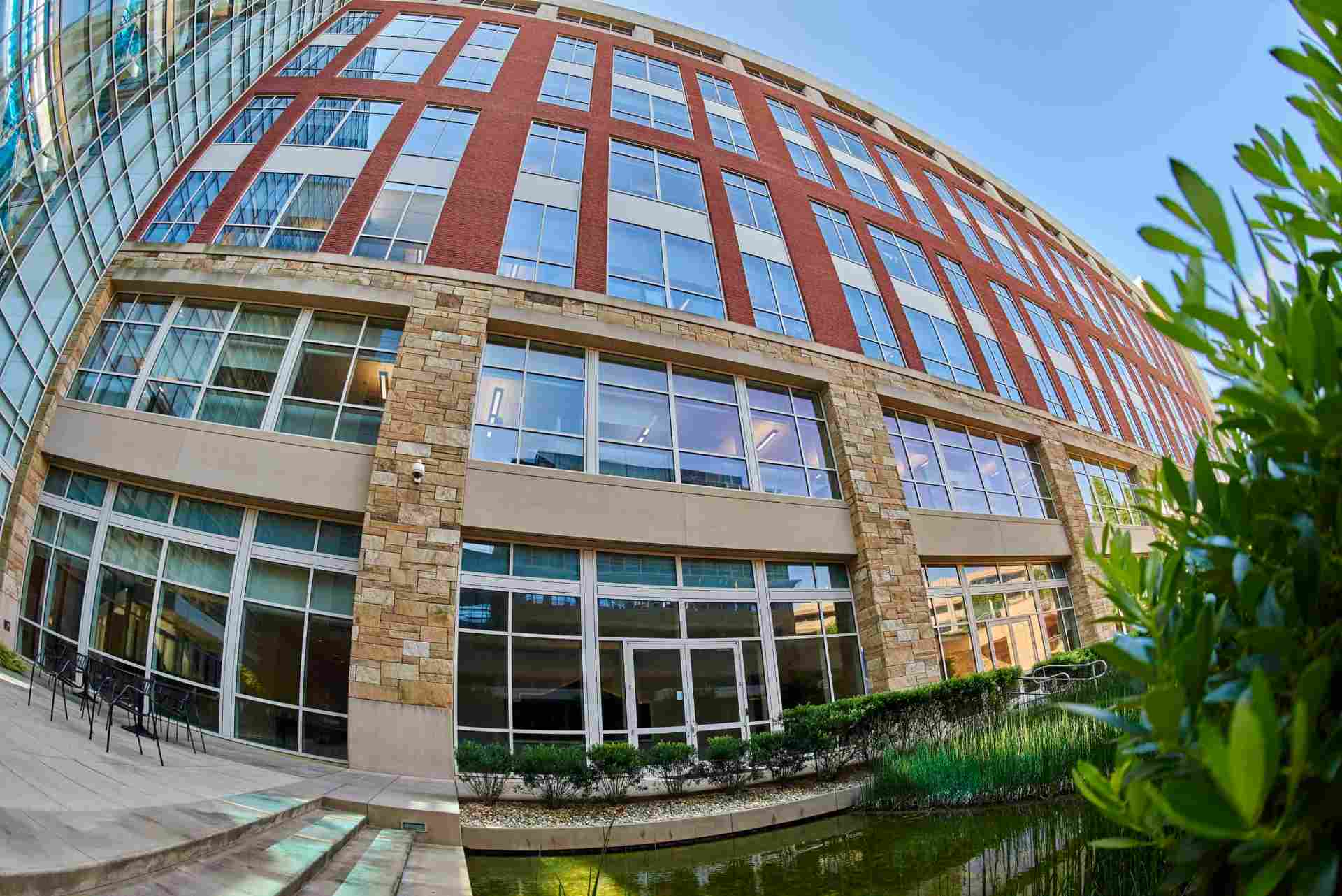 The buildings earned LEED Gold Certification for sustainable site design